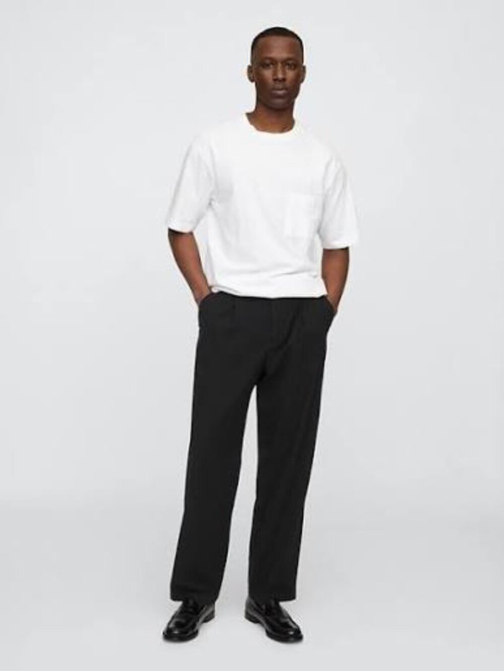 NWT Mens XL Black Gap Factory Linen Blend Relaxed Pull On Trousers Pants